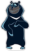 ФМ2-12623 Плакат вырубной А4. Медведь Балу из мультфильма Маугли (с блестками в лаке)