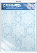 *НМТ1-17513 Новогодние наклейки на окна А4+. Снежинки изящные (белила, многоразовые, видны с обеих сторон, в индивидуальной упаковке, с европодвесом и клеевым клапаном)