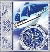 М-10351 Мини-открытка двойная. Мужская (без текста, серебряная фольга)