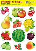 НМТ1-13917  Набор наклеек А4. Фрукты и ягоды (А4+)