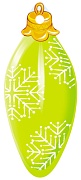М-13005 Вырубная фигурка. Сосулька зеленая - новогодняя игрушка. Двухсторонняя (блестки в лаке, 100х40) (4+4, двусторонняя)