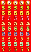 НМ-8109 Набор наклеек для поощрения. 5 - Пятерки на красном фоне (квадратные, 50 шт. на листе)