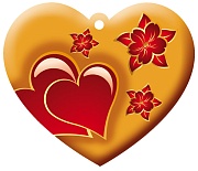 М-10223 Сердечко одинарное. Без названия (Красная фольга)