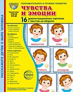 Дем. картинки СУПЕР Чувства и эмоции В ПАПКЕ. 16 демонстрационных картинок с текстом (173х220 мм)