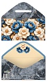КДС2-17838 Конверт для денег на склейке. Без надписи (цветы, золотая фольга)