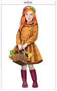 *Ф-15163 ПЛАКАТ ВЫРУБНОЙ А3 В ПАКЕТЕ. Девочка с корзиной осенних листьев - тема Деревья (двухсторонний, в индивидуальной упаковке, с европодвесом и клеевым клапаном)