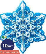 *КМ-17492 Набор украшений на скотче. Снежинки. Двухсторонние (10 шт. в наборе)