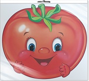 *ФМ1-15215 ПЛАКАТ ВЫРУБНОЙ А4 В ПАКЕТЕ. Помидор (двухсторонний, в индивидуальной упаковке, с европодвесом и клеевым клапаном) - группа Овощи