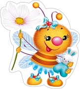 М-13906 Вырубная фигурка. Пчелка с цветком (УФ-лак)