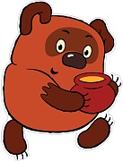 Ф2-13139 Плакат вырубной А3. Винни-Пух с горшком меда из мультфильма Винни-Пух (с блестками в лаке)