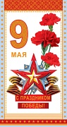 КФ-10218 Открытка евроформата. С праздником Победы! 9 мая! (без текста, золотая фольга)