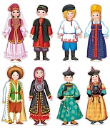 *КБ-18033 Комплект для оформления интерьера со скотчем. Народы России (8 плакатов А4)