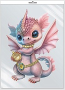 Ф-15225 ПЛАКАТ ВЫРУБНОЙ А3+ В ПАКЕТЕ. Дракон девочка (двухсторонний, в индивидуальной упаковке, с европодвесом и клеевым клапаном)
