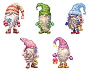 КС-16657 Комплект украшений на скотче. Новогодние гномики (5 шт. в комплекте) КС-16657 Комплект украшений на скотче. Новогодние гномики (5 шт. в комплекте)