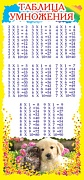 ШМ-6318 Карточка-шпаргалка. Таблица умножения (формат 61х131 мм)