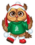 ФМ1-16665 Плакат вырубной А4. Зимняя сова в шапочке (двухсторонний, ВД-лак) ФМ1-16665 Плакат вырубной А4. Зимняя сова в шапочке (двухсторонний, ВД-лак)