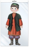 *ФМ-13848 ПЛАКАТ ВЫРУБНОЙ А4 В ПАКЕТЕ. Мальчик в татарском костюме (блестки в лаке, в индивидуальной упаковке, с европодвесом и клеевым клапаном)
