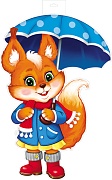 Ф-16288 Плакат вырубной А3+. Осенняя белочка с зонтиком (двухсторонний) Ф-16288 Плакат вырубной А3+. Осенняя белочка с зонтиком (двухсторонний)