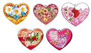 *КМ-13531 Комплект сердечек одинарных (10 шт.) 5 видов по 2 штуки в комплекте