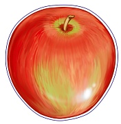 М-14291 Вырубная фигурка. Красное яблоко  (УФ-лак)
