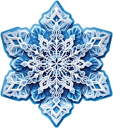 М-17423 Вырубная фигурка. Снежинка (двухсторонняя, ВД-лак) - группа Снежинки