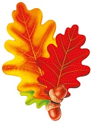 ОЖИДАЕТСЯ ФМ1-15116 Плакат вырубной А4. Листья дуба (двухсторонний, УФ-лак) - тема Деревья