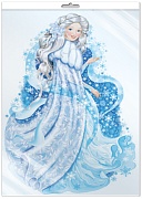 ФБ-15267 ПЛАКАТ ВЫРУБНОЙ А2 В ПАКЕТЕ. Девушка зима (двухсторонний, в индивидуальной упаковке, с европодвесом и клеевым клапаном